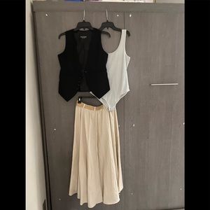 Skirt, bodysuit and west bundles